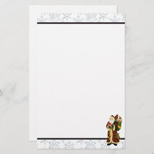 クリスマスサンタホリデーの漫画文房具 便箋 (正面/裏面)