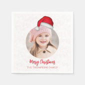 クリスマスサンタホリデーカワイイシンプルーお洒落ハット スタンダードカクテルナプキン (正面)