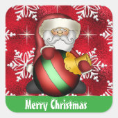 クリスマスサンタホリデー漫画のステッカー スクエアシール (正面)