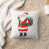クリスマスサンタホワイトワインラバーフェスティバル クッション (ブランケット)