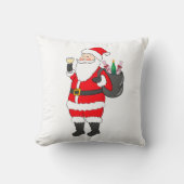 クリスマスサンタホワイトワインラバーフェスティバル クッション (正面)