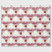 クリスマスサンタホ！ホー！ホー！彼はあなたを見ている！ ラッピングペーパー (フラット)