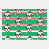 クリスマスサンタボクサードッグスノーフレーク ラッピングペーパーシート (正面3)