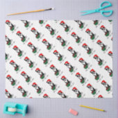 クリスマスサンタボストンテリア(黒)かわいい 薄葉紙 (クラフト)