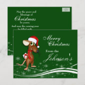 クリスマスサンタマウスグリーティングカード シーズンポストカード (正面/裏面)