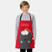 クリスマスサンタメリーネコ エプロン (着用した状態)