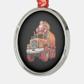 クリスマスサンタモンスタートラッククリスマスボーイズキッズ メタルオーナメント (左)