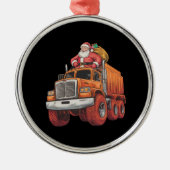 クリスマスサンタモンスタートラッククリスマスボーイズキッズ メタルオーナメント (正面)