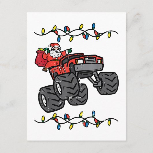 クリスマスサンタモンスタートラック少年たち子供たち幼児よ エンクロージャーカード (裏面)
