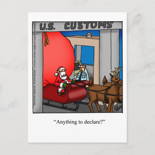 クリスマスサンタユーモアのはがき シーズンポストカード (正面)