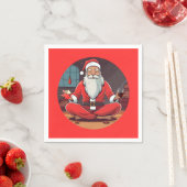 クリスマスサンタヨガポーズ スタンダードカクテルナプキン (インサイチュ)