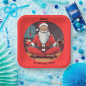 クリスマスサンタヨガリラックス ペーパープレート (パーティー)