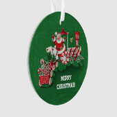クリスマスサンタライディングペパーミントキャンディートレイン オーナメント (正面)