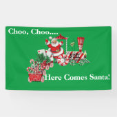 クリスマスサンタライディングペパーミントキャンディートレイン 横断幕 (横)