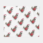 クリスマスサンタラクーン盗賊 フリースブランケット (正面(横))