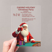 クリスマスサンタラスベガスカジノスタイルパーティー アクリル招待状 (インサイチュ (ポータブル))