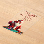 クリスマスサンタラスベガスカジノスタイルパーティー アクリル招待状 (レイダウン)