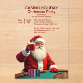 クリスマスサンタラスベガスカジノスタイルパーティー アクリル招待状 (正面)