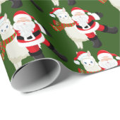クリスマスサンタラマのタイル張りパーティーラップ ラッピングペーパー (ロールコーナー)