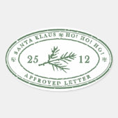 クリスマスサンタレター切手 楕円形シール (正面)