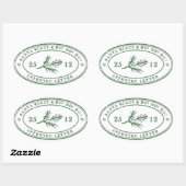 クリスマスサンタレター切手 楕円形シール (シート)