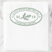 クリスマスサンタレター切手 楕円形シール (バッグ)