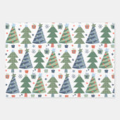 クリスマスサンタレッドグリーンフェスティバル ラッピングペーパーシート (正面3)