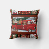 クリスマスサンタレッドトラックゴールデンレトリバー クッション (裏面)