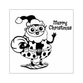 クリスマスサンタレディーバグウッドアートスタンプ ラバースタンプ (インプリント)