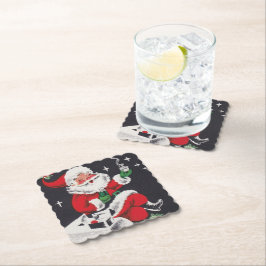 クリスマスサンタレトロヴィンテージパーティーコースター ペーパーコースター