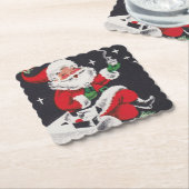 クリスマスサンタレトロヴィンテージパーティーコースター ペーパーコースター (アングル)
