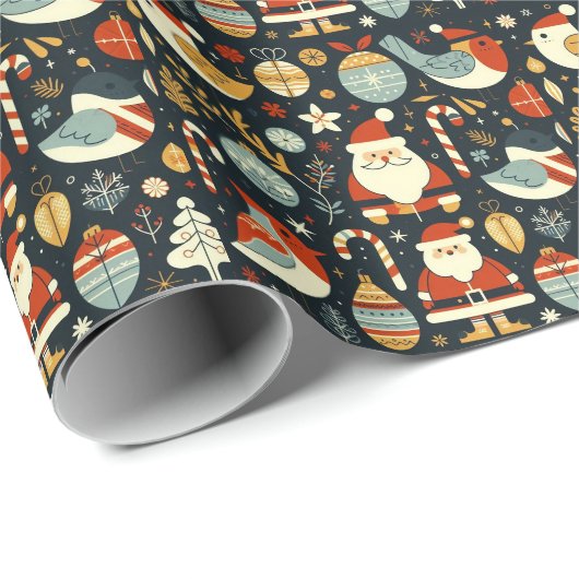 クリスマスサンタロビンズルーマニア国旗の色 ラッピングペーパー (ロールコーナー)