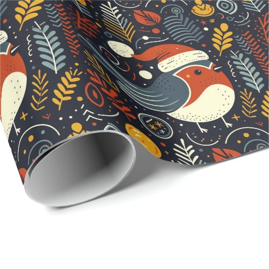 クリスマスサンタロビンズルーマニア国旗の色 ラッピングペーパー (ロールコーナー)