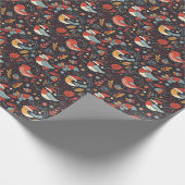 クリスマスサンタロビンズルーマニア国旗の色 ラッピングペーパー (角)