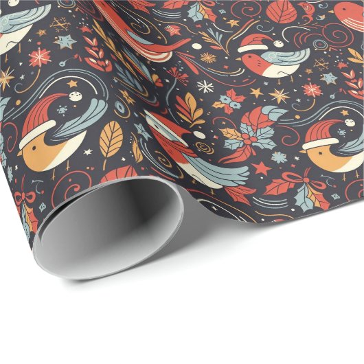 クリスマスサンタロビンズルーマニア国旗の色 ラッピングペーパー (ロールコーナー)