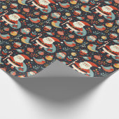 クリスマスサンタロビンズルーマニア国旗の色 ラッピングペーパー (角)