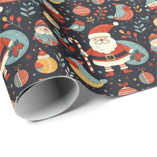 クリスマスサンタロビンズルーマニア国旗の色 ラッピングペーパー (ロールコーナー)