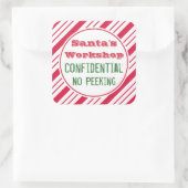 クリスマスサンタワークショップギフトラベルシール スクエアシール (バッグ)