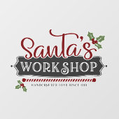 クリスマスサンタワークショップワードアート ウィンドウサイン (シート)