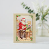 クリスマスサンタヴィンテージ再生用はがき シーズンポストカード (スタンド正面)