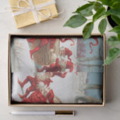 クリスマスサンタ小人が丸太に滑る 薄葉紙 (ギフト)