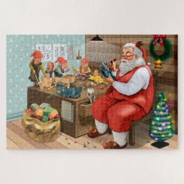 クリスマスサンタ小人モノグラム民俗伝承 ジグソーパズル