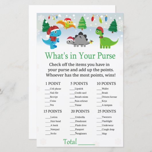 クリスマスサンタ恐竜あなたの財布ゲームの中に何がある (正面/裏面)