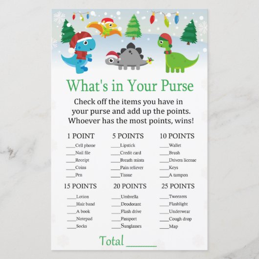 クリスマスサンタ恐竜あなたの財布ゲームの中に何がある (正面)