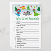 クリスマスサンタ恐竜のベビー単語スクランブルゲーム (正面/裏面)