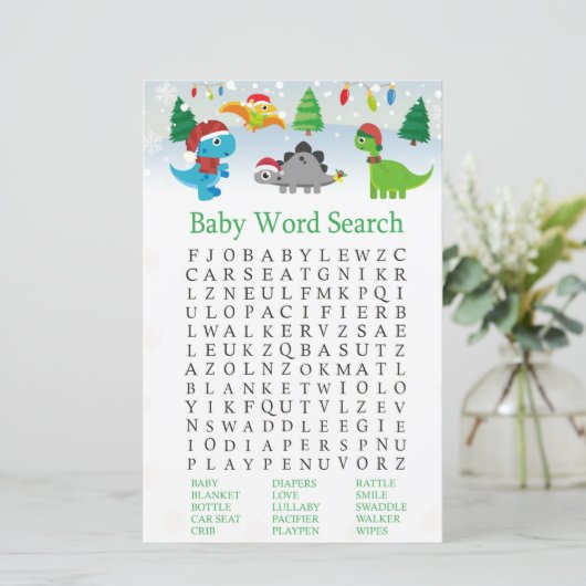 クリスマスサンタ恐竜の赤ちゃんシャワー語検索 (スタンド正面)