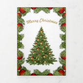 クリスマスサンタ新年4枚の写真をパーソナライズ 三つ折りクリスマスカード (カバー)