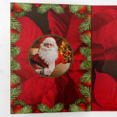 クリスマスサンタ新年4枚の写真をパーソナライズ 三つ折りクリスマスカード (内部最初)