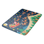 クリスマスサンタ来トナカイの町 バスマット (アングル)