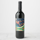 クリスマスサンタ来トナカイの町 ワインラベル (正面)